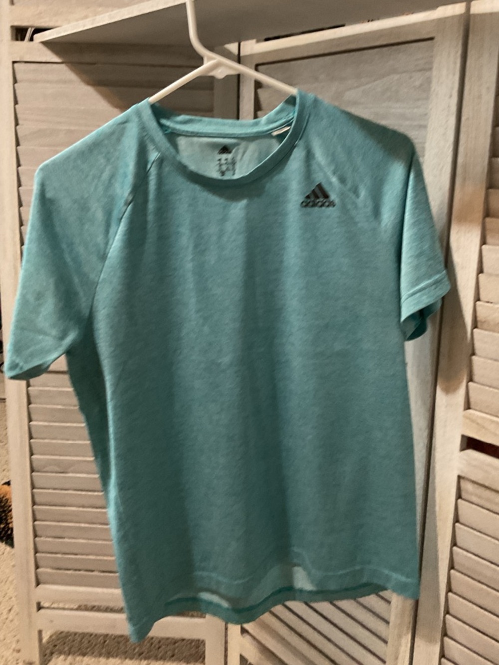 adidas Boy’s Light Teal Athletic Short-Sleeve Tee- S